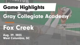 Gray Collegiate Academy vs Fox Creek  Game Highlights - Aug. 29, 2023