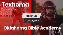 Matchup: Texhoma  vs. Oklahoma Bible Academy 2018