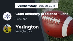 Recap: Coral Academy of Science - Reno vs. Yerington  2018
