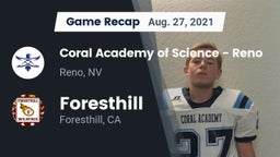 Recap: Coral Academy of Science - Reno vs. Foresthill  2021