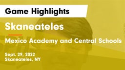 Skaneateles  vs Mexico Academy and Central Schools Game Highlights - Sept. 29, 2022