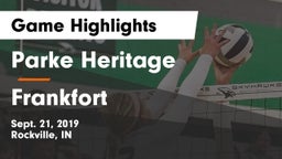 Parke Heritage  vs Frankfort  Game Highlights - Sept. 21, 2019