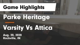 Parke Heritage  vs Varsity Vs Attica  Game Highlights - Aug. 20, 2020