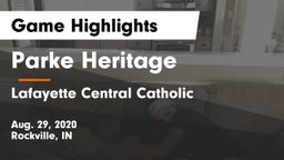 Parke Heritage  vs Lafayette Central Catholic  Game Highlights - Aug. 29, 2020