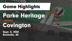 Parke Heritage  vs Covington Game Highlights - Sept. 8, 2020
