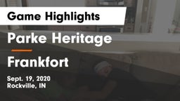 Parke Heritage  vs Frankfort Game Highlights - Sept. 19, 2020