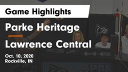 Parke Heritage  vs Lawrence Central Game Highlights - Oct. 10, 2020