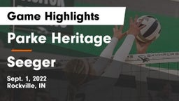 Parke Heritage  vs Seeger  Game Highlights - Sept. 1, 2022