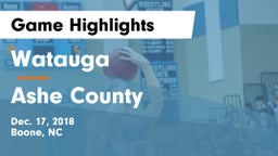 Watauga  vs Ashe County  Game Highlights - Dec. 17, 2018