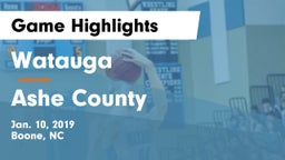 Watauga  vs Ashe County  Game Highlights - Jan. 10, 2019