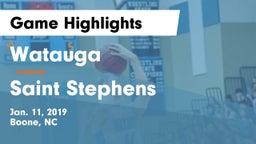 Watauga  vs Saint Stephens  Game Highlights - Jan. 11, 2019