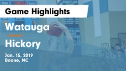 Watauga  vs Hickory  Game Highlights - Jan. 15, 2019