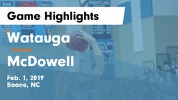 Watauga  vs McDowell   Game Highlights - Feb. 1, 2019