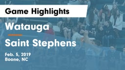 Watauga  vs Saint Stephens  Game Highlights - Feb. 5, 2019