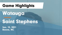 Watauga  vs Saint Stephens  Game Highlights - Jan. 15, 2021