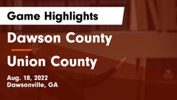Dawson County  vs Union County  Game Highlights - Aug. 18, 2022