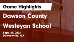 Dawson County  vs Wesleyan School Game Highlights - Sept. 27, 2022