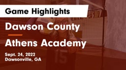 Dawson County  vs Athens Academy Game Highlights - Sept. 24, 2022
