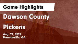 Dawson County  vs Pickens  Game Highlights - Aug. 29, 2023