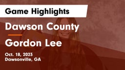 Dawson County  vs Gordon Lee  Game Highlights - Oct. 18, 2023