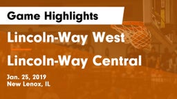 Lincoln-Way West  vs Lincoln-Way Central  Game Highlights - Jan. 25, 2019