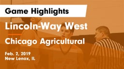 Lincoln-Way West  vs Chicago Agricultural  Game Highlights - Feb. 2, 2019