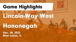 Lincoln-Way West  vs Hononegah  Game Highlights - Dec. 28, 2023