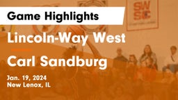 Lincoln-Way West  vs Carl Sandburg  Game Highlights - Jan. 19, 2024