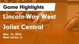 Lincoln-Way West  vs Joliet Central  Game Highlights - Nov. 16, 2018