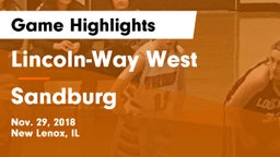 Lincoln-Way West  vs Sandburg  Game Highlights - Nov. 29, 2018