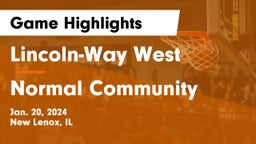 Lincoln-Way West  vs Normal Community  Game Highlights - Jan. 20, 2024