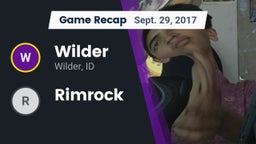 Recap: Wilder  vs. Rimrock 2017
