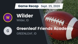 Recap: Wilder  vs. Greenleaf Friends Academy 2020
