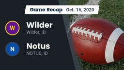 Recap: Wilder  vs. Notus  2020
