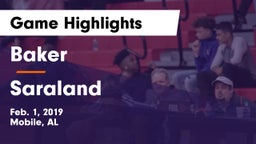 Baker  vs Saraland  Game Highlights - Feb. 1, 2019