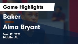 Baker  vs Alma Bryant  Game Highlights - Jan. 12, 2021