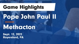 Pope John Paul II vs Methacton  Game Highlights - Sept. 12, 2022