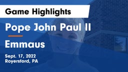 Pope John Paul II vs Emmaus  Game Highlights - Sept. 17, 2022