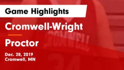 Cromwell-Wright  vs Proctor  Game Highlights - Dec. 28, 2019