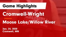 Cromwell-Wright  vs Moose Lake/Willow River  Game Highlights - Jan. 24, 2020