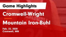 Cromwell-Wright  vs Mountain Iron-Buhl  Game Highlights - Feb. 22, 2020
