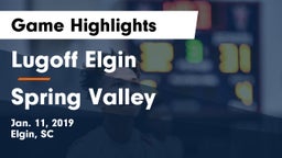 Lugoff Elgin  vs Spring Valley  Game Highlights - Jan. 11, 2019