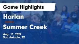 Harlan  vs Summer Creek Game Highlights - Aug. 11, 2022