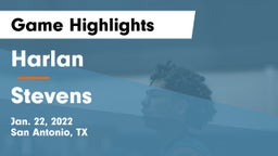 Harlan  vs Stevens  Game Highlights - Jan. 22, 2022