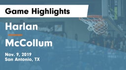 Harlan  vs McCollum  Game Highlights - Nov. 9, 2019