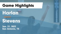 Harlan  vs Stevens  Game Highlights - Jan. 21, 2022