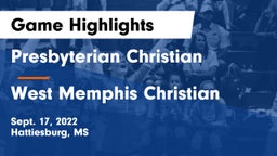 Presbyterian Christian  vs West Memphis Christian  Game Highlights - Sept. 17, 2022
