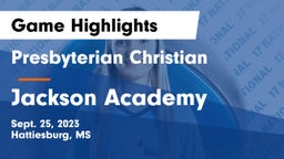 Presbyterian Christian  vs Jackson Academy  Game Highlights - Sept. 25, 2023