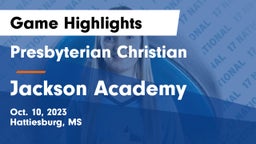 Presbyterian Christian  vs Jackson Academy  Game Highlights - Oct. 10, 2023