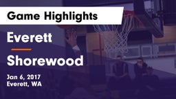 Everett  vs Shorewood  Game Highlights - Jan 6, 2017